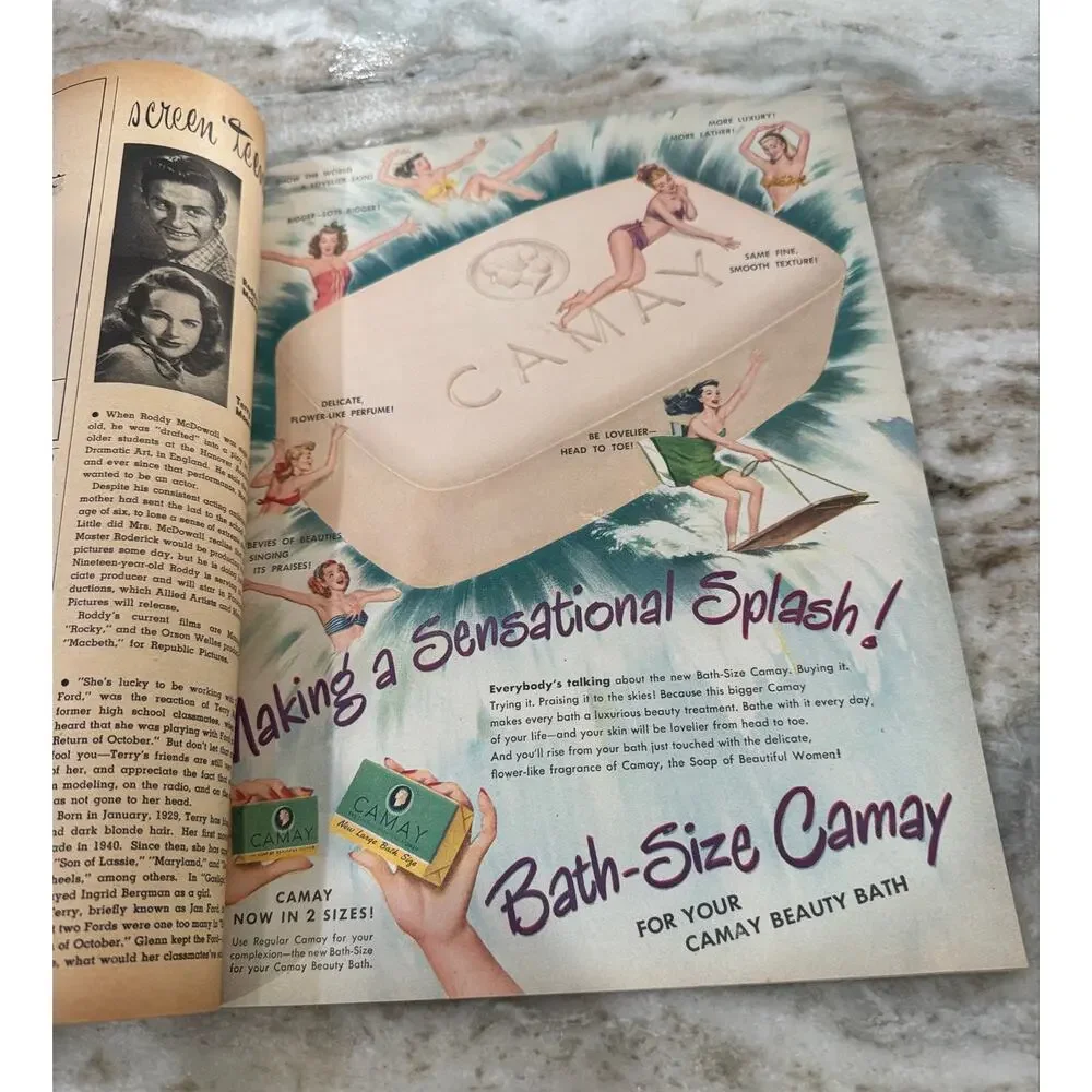 Vtg Screen Stories Magazine June 1948 Deanna Durbin Ads Movies +
